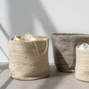 Panière jute blanche