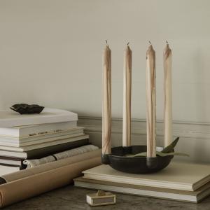 Set de 2 bougie coulée beige