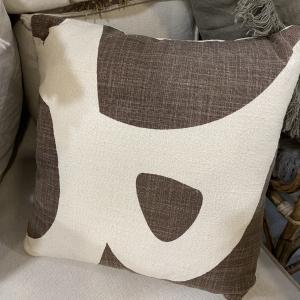 Coussin coton marron et beige