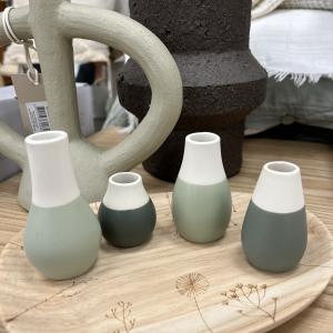 Set 4 vases vert pastel