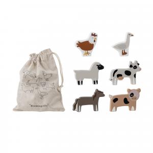 Set 6 animaux bois