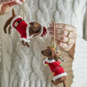 set de 2 Chiens renne de Noël