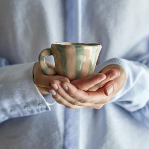 Tasse nini rayé bleu rose