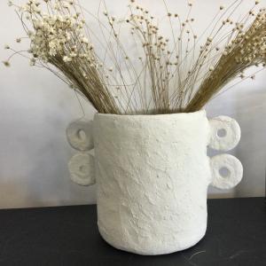 Pot papier-mâché blanc