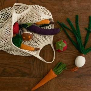 Panier legumes en tissu