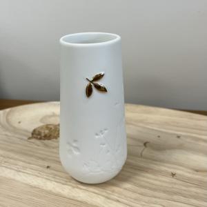 Mini vase m feuille doré