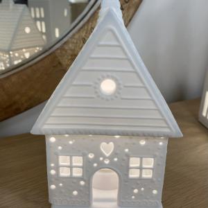 Photophore maison en porcelaine