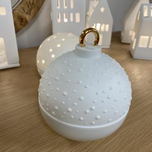 Globe porcelaine anneau doré