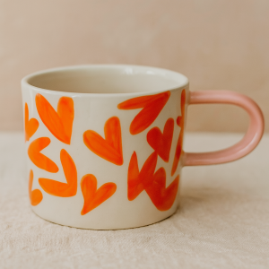 Mug coeur orange