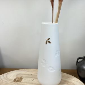 Vase feuille doré pm