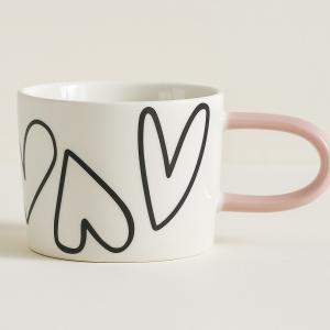 Mug coeur noir et rose