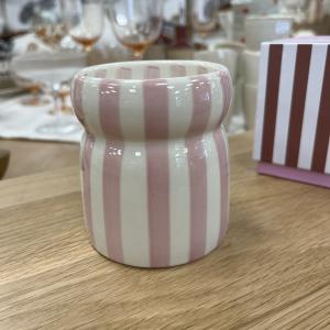 Bougie cabane rayé rose sable grec