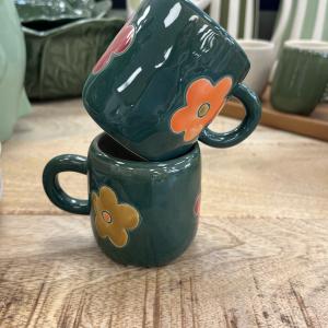 Tasse addy verte fleur