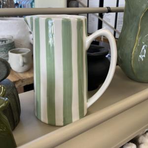 Pichet rayé matcha