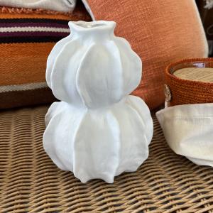 Vase ondule double blanc
