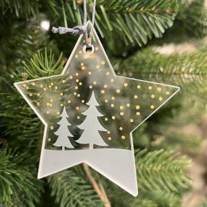 Etoile en verre sapin à suspendre