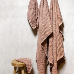 Serviette ou plaid mireille rose 130x180