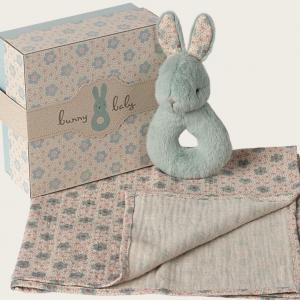 Coffret hochet lapin menthe