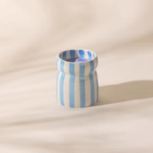 Bougie cabane raye blue