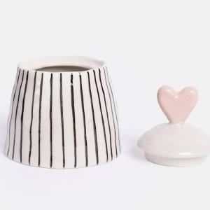 Bocal rayé coeur rose