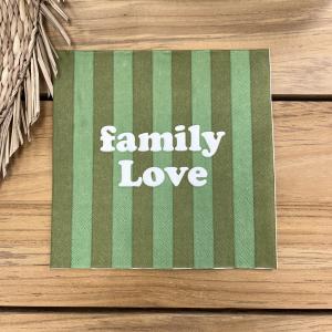 Serviette papier rayure family love