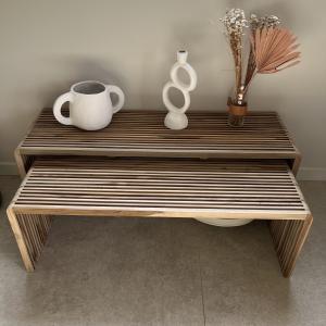 Set de tables basses teck