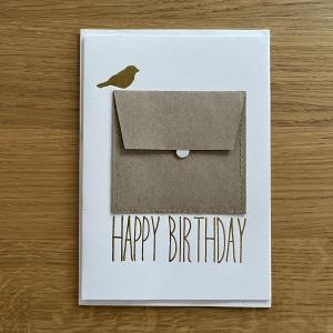 Carte happy birth oiseau envelop