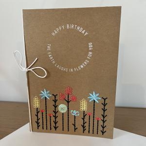 Carte happy birthday fleurs colores