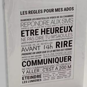 Affiche les regles pour mes ados