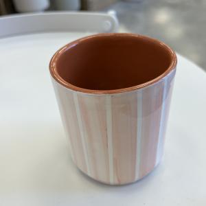 Mug expresso rayure rose