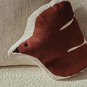 Coussin oiseau terracotta