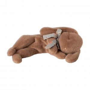 Peluche lapin couché marron