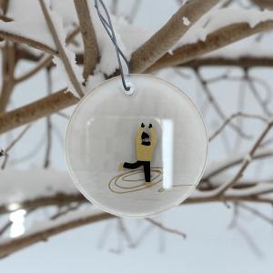Pendentif verre patin à accrocher