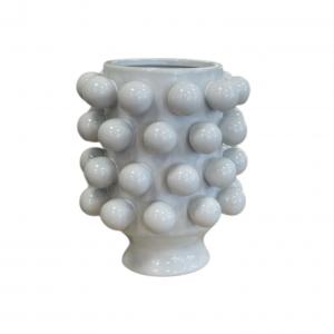 Vase boule grappa blanc pm