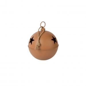 Boule de noel m grelot rouille mat