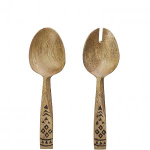 Couvert à saldade gravure manuelle