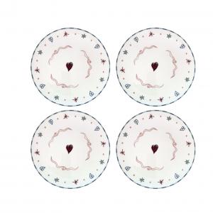 Assiette plate amour en liberté x4