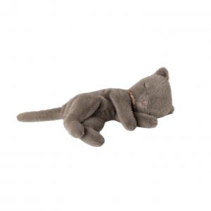 Peluche chaton endormi petit gris