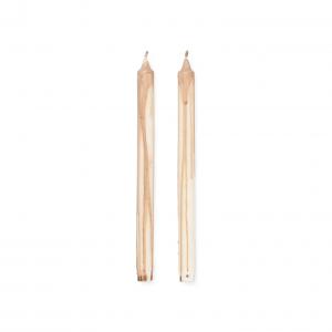 Set de 2 bougie coulée beige