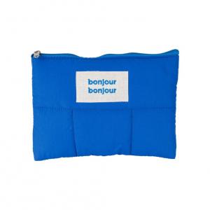 Pochette matelassé indigo