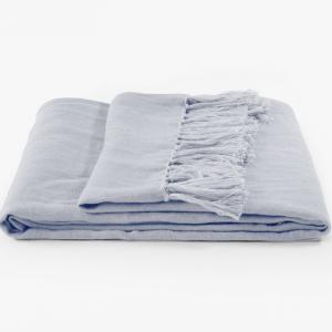Plaid neige frange 140x200