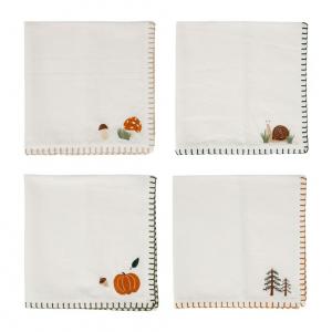Serviette brode cueillette x 4