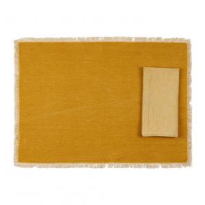 Set de 4 table + 4 serviettes  moutarde