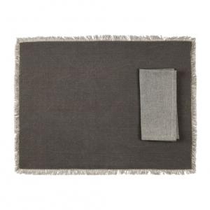 Set de table + serviette poivre x4