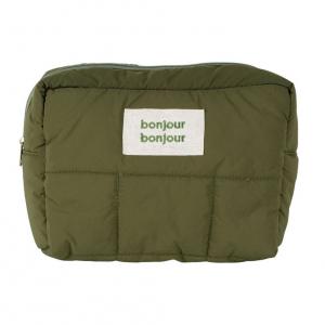Trousse toilette matelassé kaki