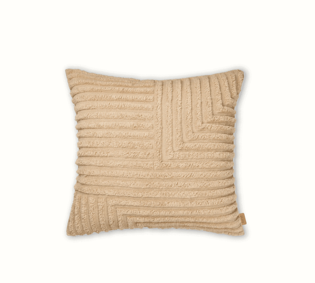 Coussin crease wool light sand