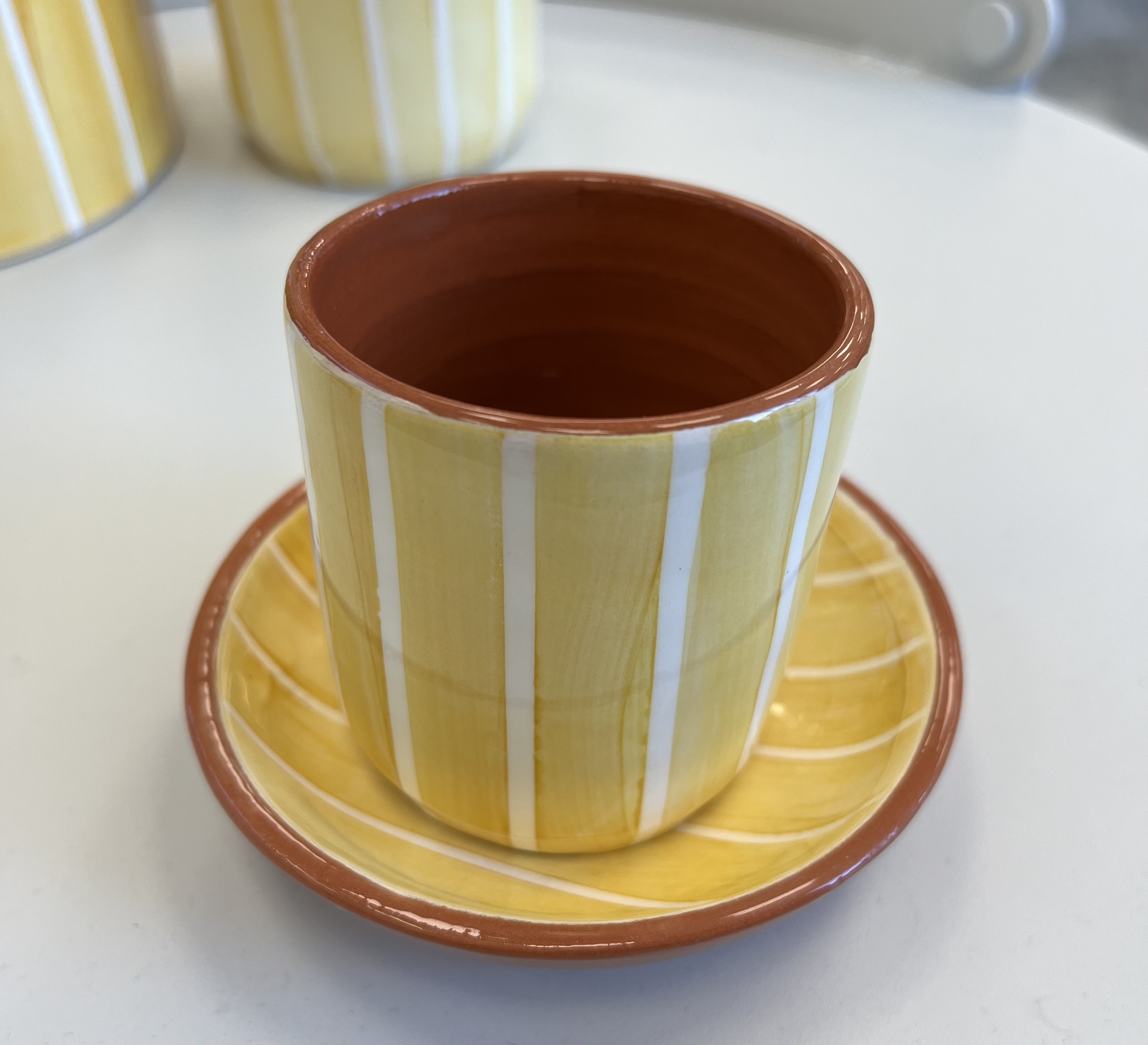 Mug expresso rayure jaune