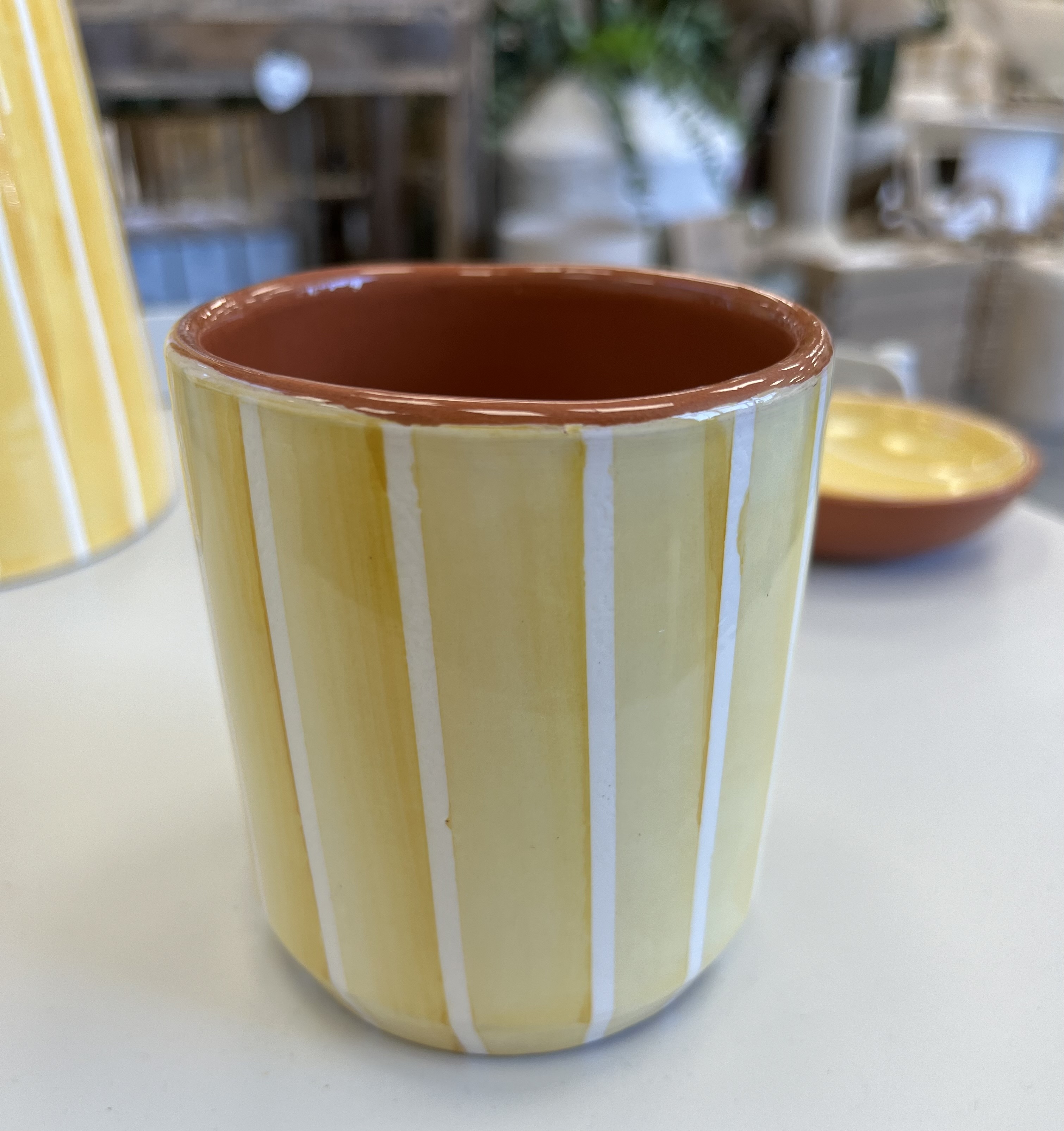 Mug thé rayure jaune