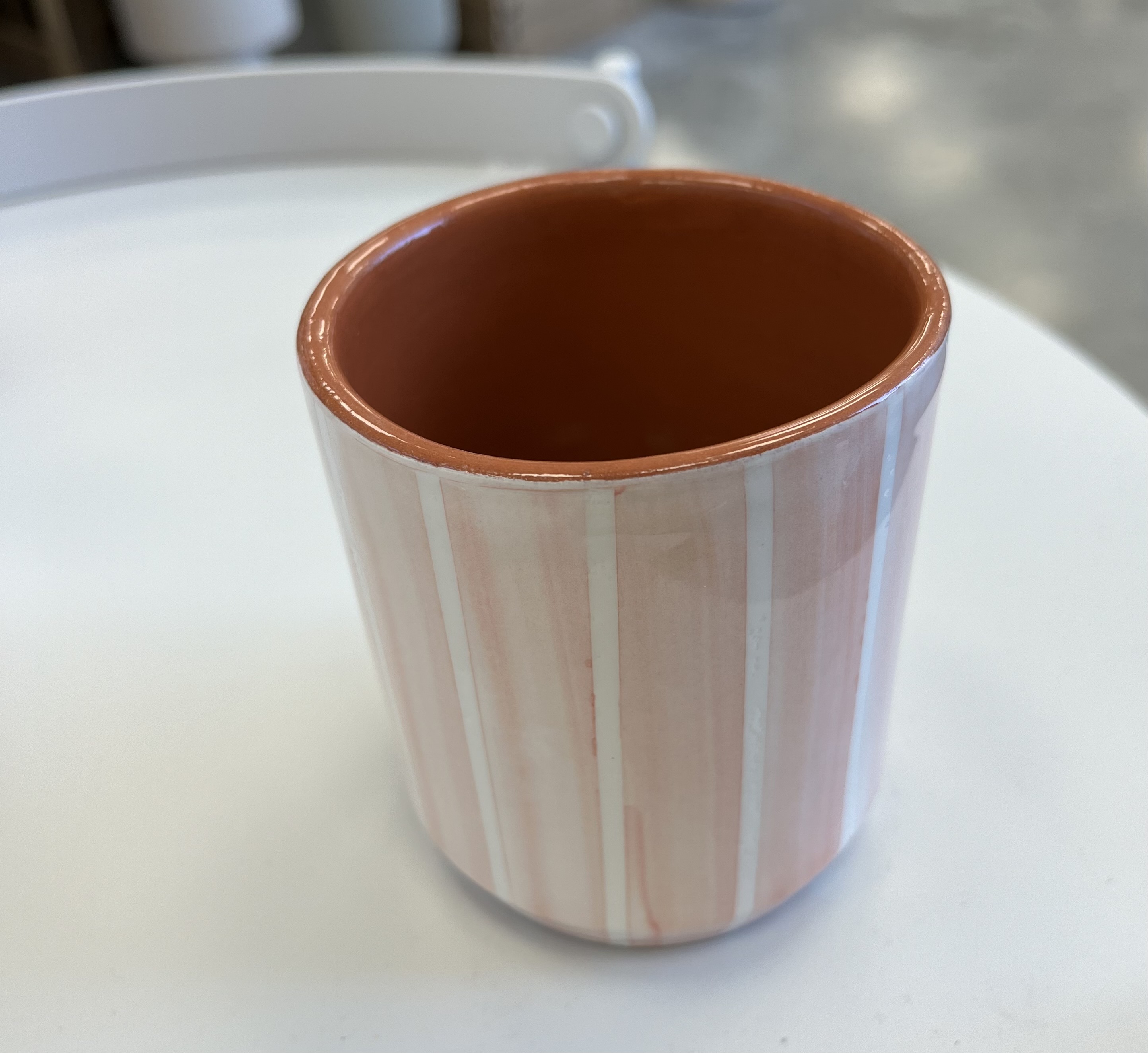 Mug expresso rayure rose