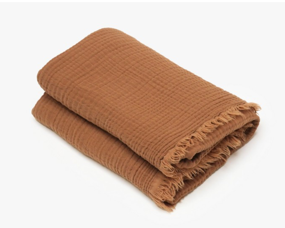 Plaid cognac mousseline